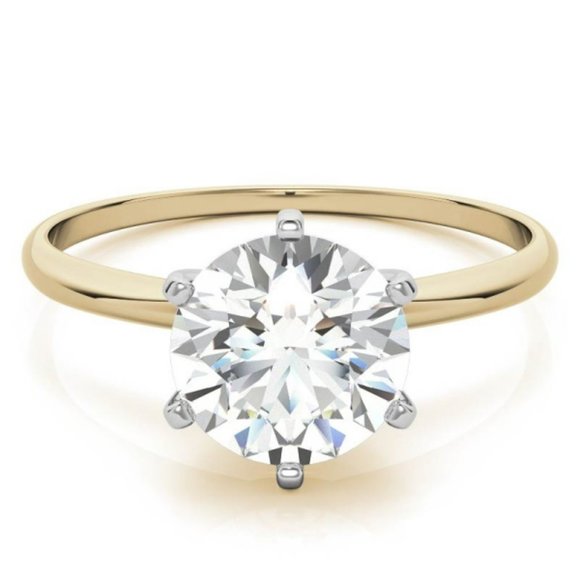 1.9Ct-8.5mm 6-Prong Round Moissanite Ring 14k Gold - Picture 15 of 17